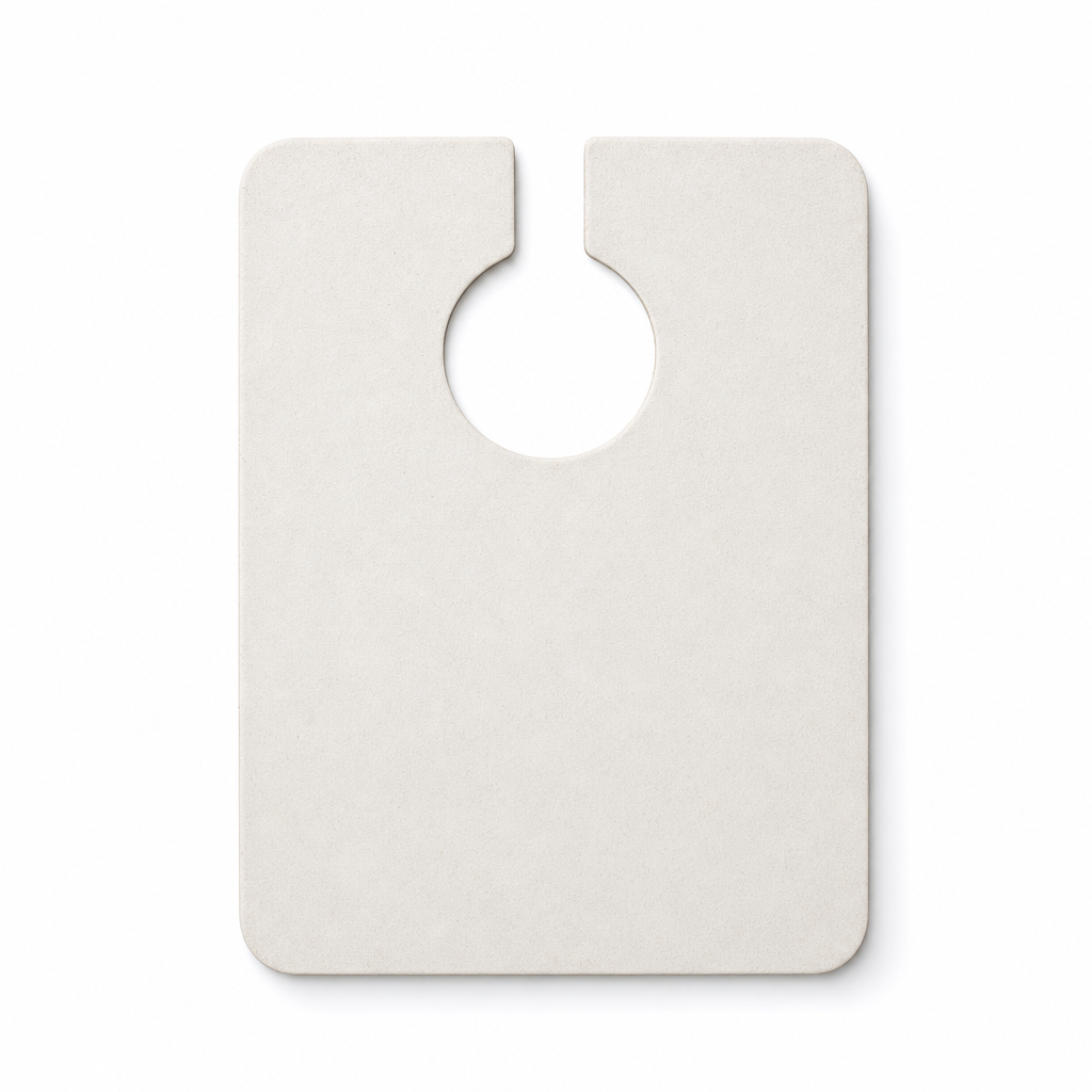 Sturdy die-cut shirt packing support boards used inside folded shirts to maintain shape, collar alignment and crisp presentation during export packing