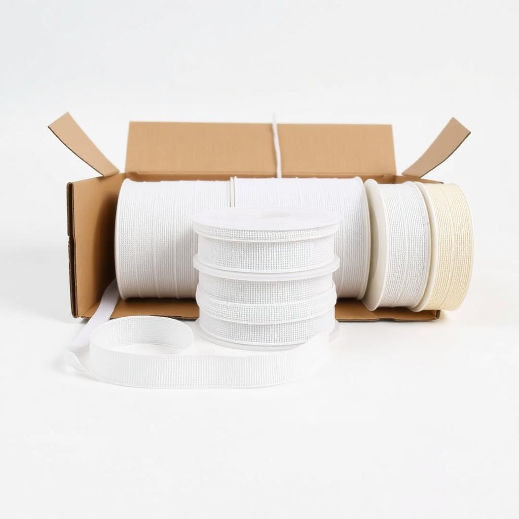 10mm woven elastic tape on bobbins in bulk export packing