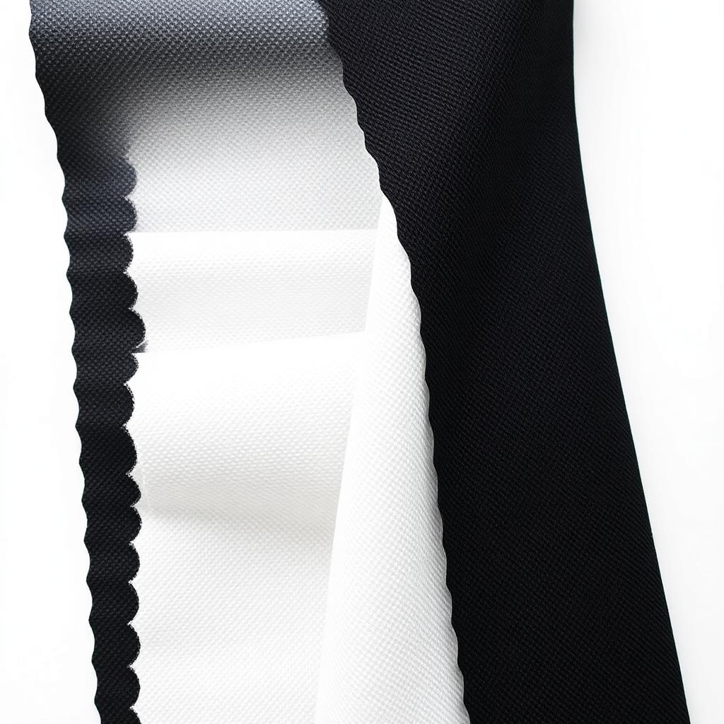 Non-woven bonded interlining fabric sheets and rolls in white and black